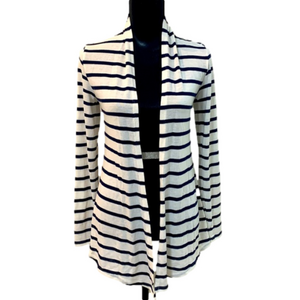 Mix by 41 Hawthorn Black White Open Style Striped Cardigan Small
